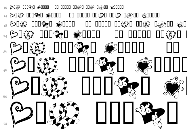 KR Kat's Got A New Valentine font waterfall